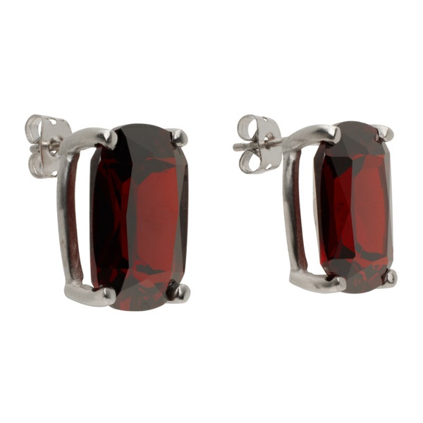  Silver & Red Abra Earrings 241526M144001