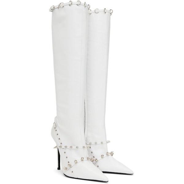  ABRA White Spike Boots 231526F115001