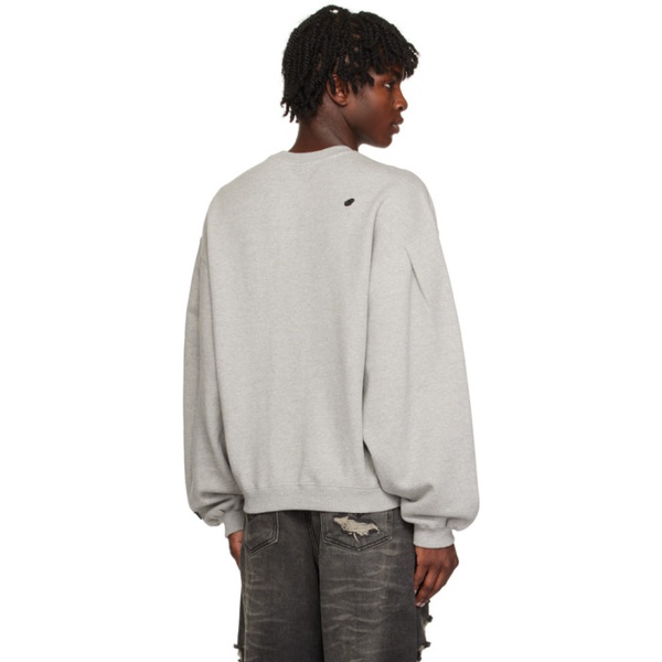  아더에러 ADER error Gray Embroidered Sweatshirt 232039M204003