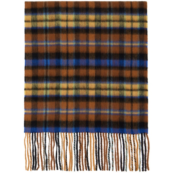  아더에러 ADER error Brown & Blue Check Scarf 232039M150003