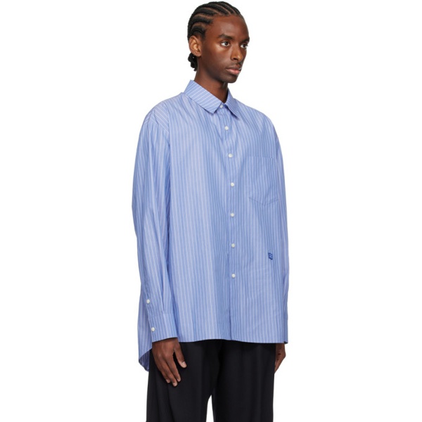  아더에러 ADER error Blue Significant Droptail Shirt 241039M192005