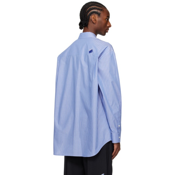  아더에러 ADER error Blue Significant Droptail Shirt 241039M192005