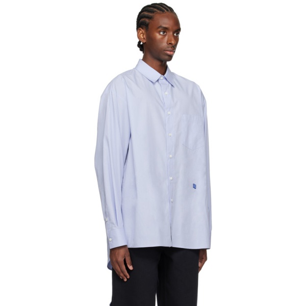  아더에러 ADER error Blue Significant Droptail Shirt 241039M192006