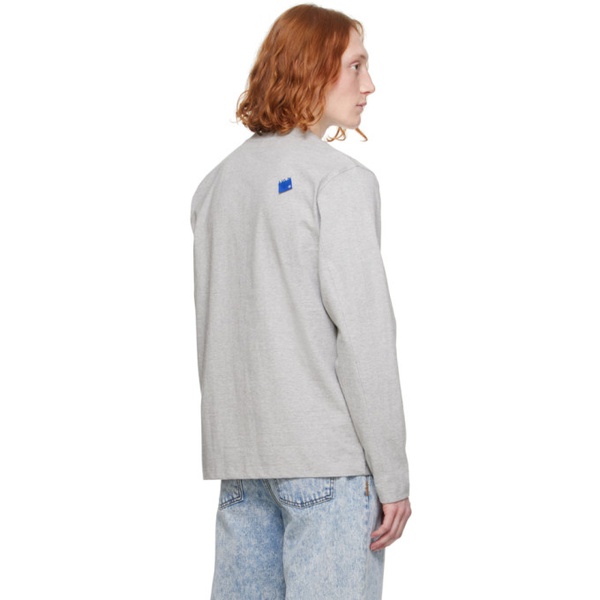  아더에러 ADER error Gray Significant Patch Long Sleeve T-Shirt 241039M213009