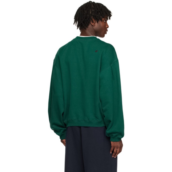  아더에러 ADER error Green Embroidered Sweatshirt 232039M204004