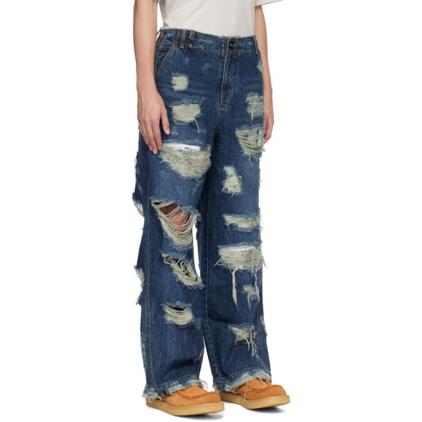  아더에러 ADER error Blue Distressed Jeans 232039M186000