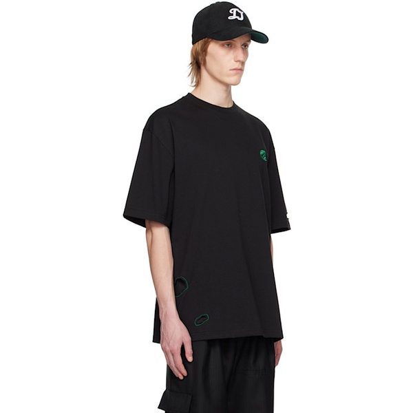  아더에러 ADER error Black Cutout T-Shirt 231039M213030