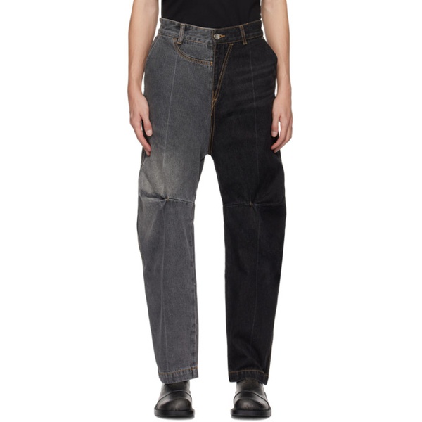  아더에러 ADER error Black & Gray Paneled Jeans 232039M186007