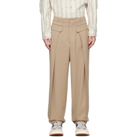 아더에러 ADER error Beige Pleated Trousers 231039M191006