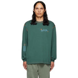 ADISH Green Tatreez Embroidered Long Sleeve T-Shirt 222484M213001