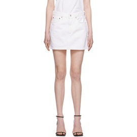 에이골디 AGOLDE White Liv Denim Miniskirt 231214F090011