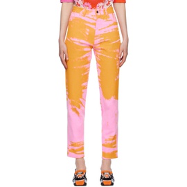 AGR Pink & Orange Printed Jeans 231319F069000