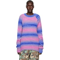 AGR Blue & Pink Striped Sweater 222319F096002