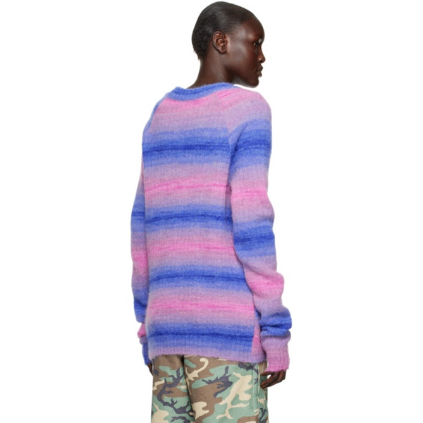  AGR Blue & Pink Striped Sweater 222319F096002