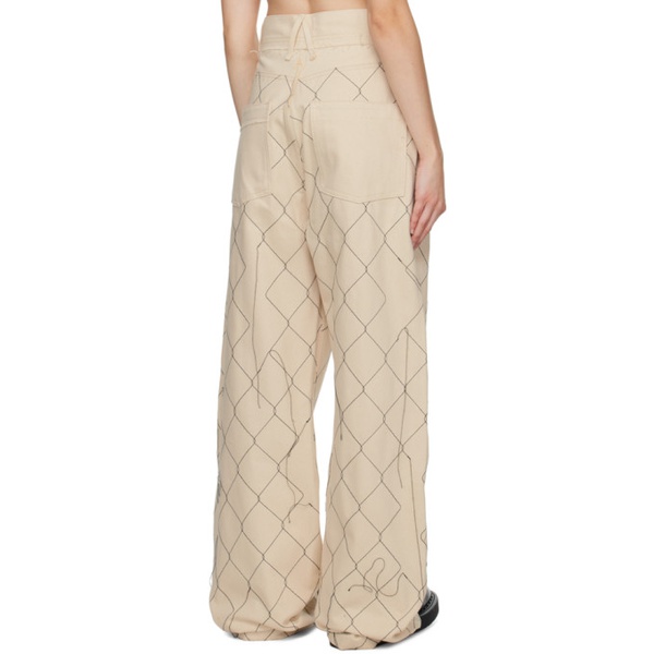  AIREI Beige Embroidered Jeans 232460F069000