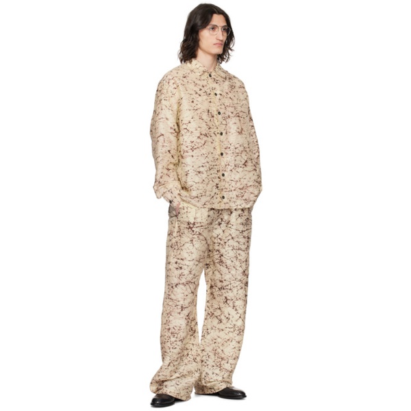  AIREI Beige Printed Trousers 241460M193000