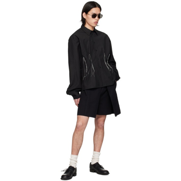  AIREI Black Pleated Shorts 241460M193001