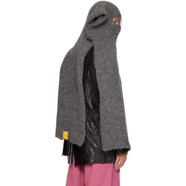  AIREI SSENSE Exclusive Gray Mask Scarf 222460M150000
