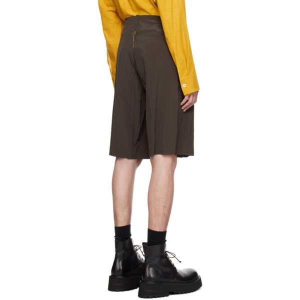  AIREI Brown Pleated Shorts 231460M193001