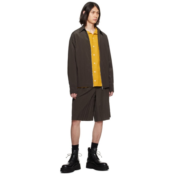  AIREI Brown Pleated Shorts 231460M193001