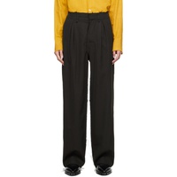 AIREI Black Pleated Trousers 231460M191007