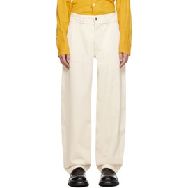 AIREI 오프화이트 Off-White Raw Edge Trousers 231460M191010