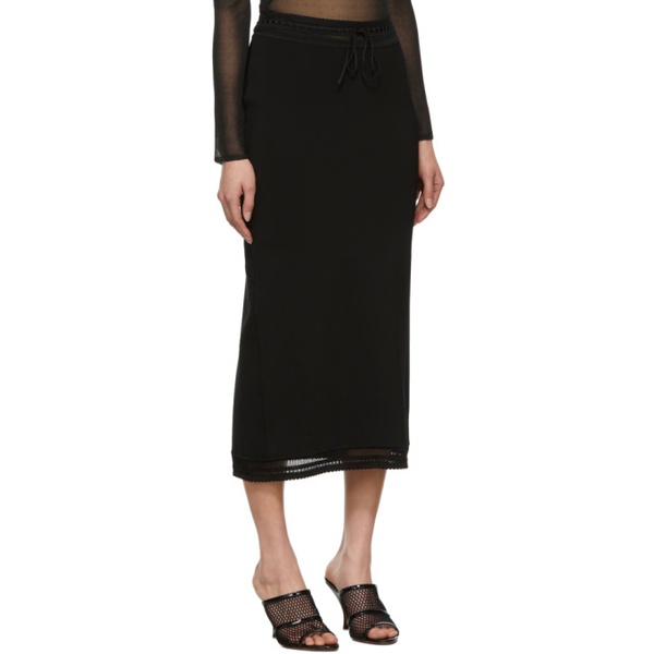  알라이아 ALAIA Black Lace Midi Skirt 221483F092001