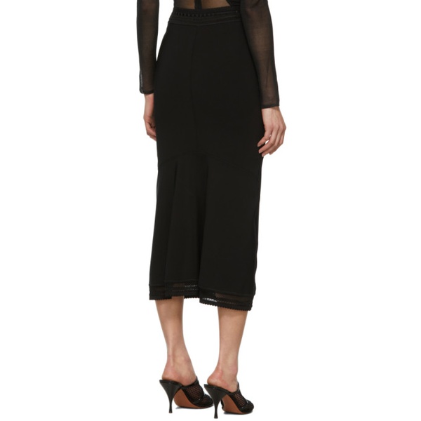  알라이아 ALAIA Black Lace Midi Skirt 221483F092001