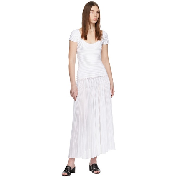  알라이아 ALAIA 오프화이트 Off-White Sculpted Godet Dress 221483F055004