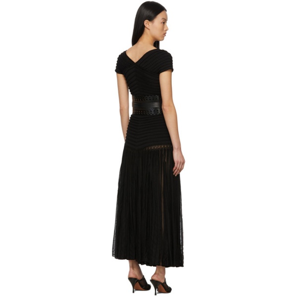  알라이아 ALAIA Black Ottoman Knit Long Dress 221483F055003