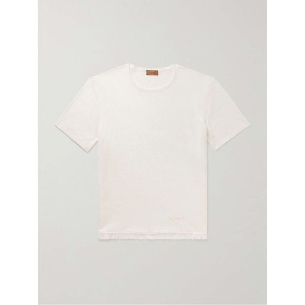  알라누이 ALANUI Logo-Embroidered Fringed Linen-Jersey T-Shirt 1647597324250373
