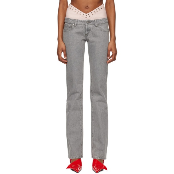  ALL-IN Gray Double Jeans 241098F069000