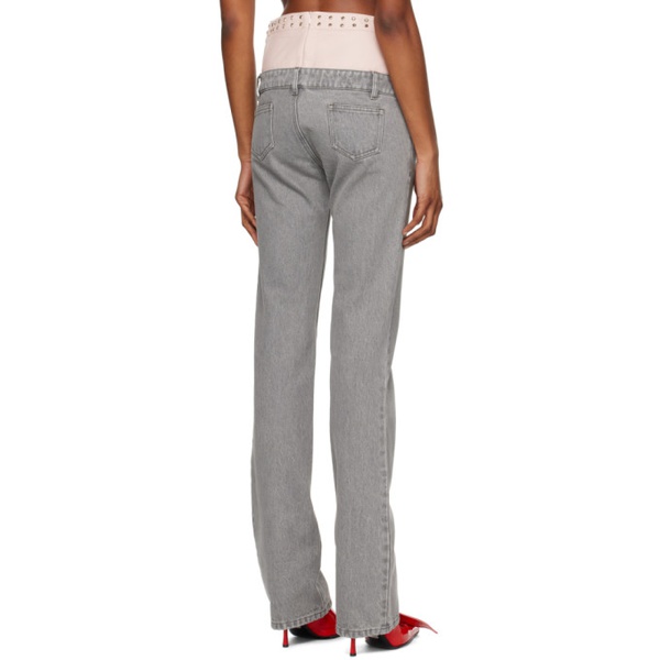  ALL-IN Gray Double Jeans 241098F069000