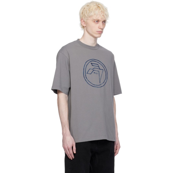  앰부쉬 AMBUSH Gray Emblem T-Shirt 241820M213008