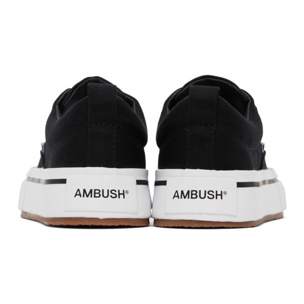  앰부쉬 AMBUSH Black Vulcanized Lace Up Sneakers 241820F128000