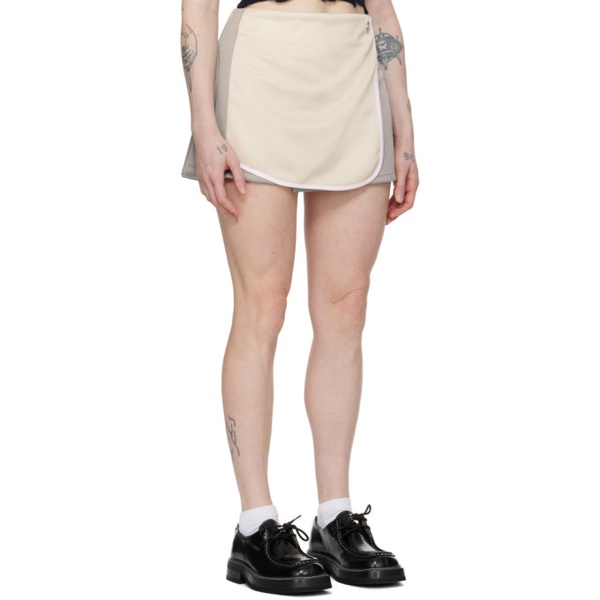  앰부쉬 AMBUSH 오프화이트 Off-White & Gray Pleats Miniskirt 241820F090002
