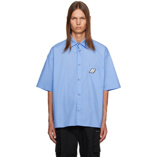  앰부쉬 AMBUSH Blue Spread Collar Shirt 231820M192004