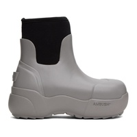 앰부쉬 AMBUSH Gray & Black Square Toe Boots 232820F113001
