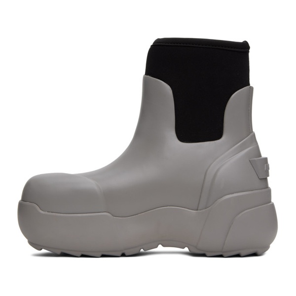  앰부쉬 AMBUSH Gray & Black Square Toe Boots 232820F113001