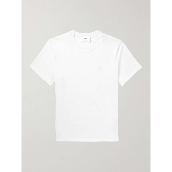  AMI PARIS ADC Logo-Embroidered Organic Cotton-Jersey T-Shirt 1647597318209178