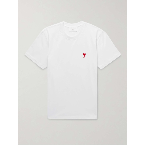  AMI PARIS Logo-Embroidered Cotton-Jersey T-Shirt 1647597295095857