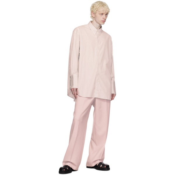  AMI Paris Pink Straight Fit Trousers 232482M191007