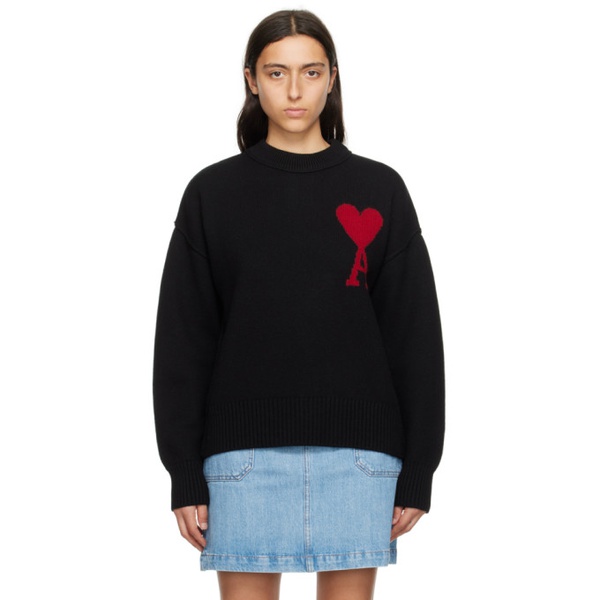  Ami Paris Black Ami de Coeur Sweater 232482F096000