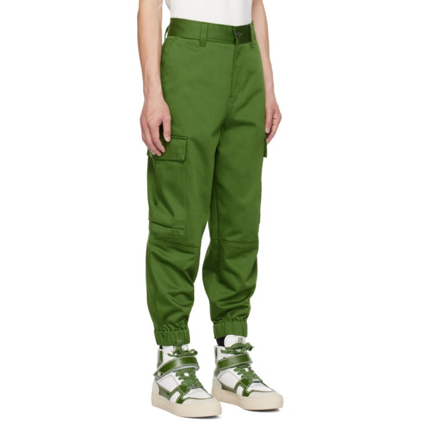  AMI Paris Green Elasticized Cuffs Cargo Pants 231482M188004