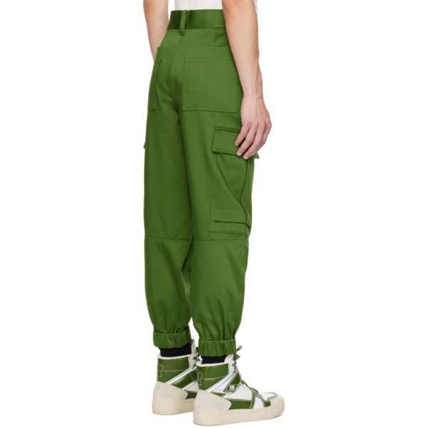  AMI Paris Green Elasticized Cuffs Cargo Pants 231482M188004