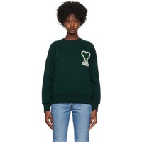 Ami Paris SSENSE Exclusive Green Ami de Coeur Sweatshirt 231482F098029