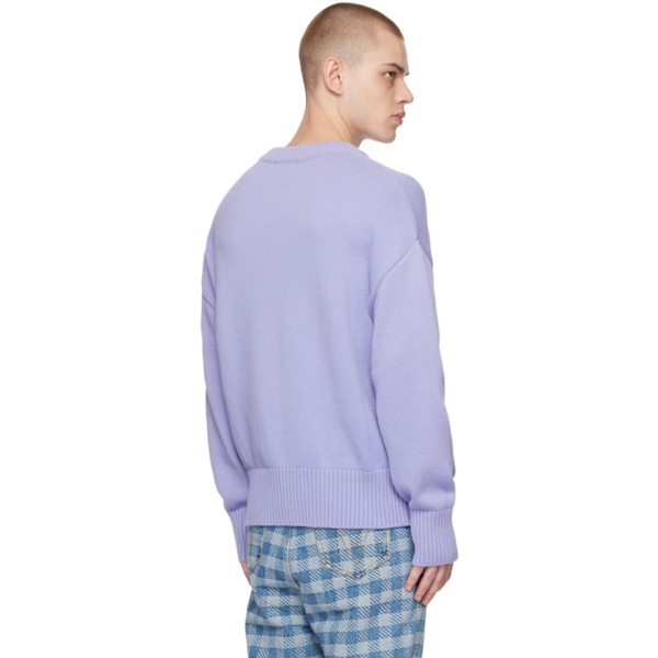  Ami Paris SSENSE Exclusive Purple Ami de Coeur Sweater 231482M201031