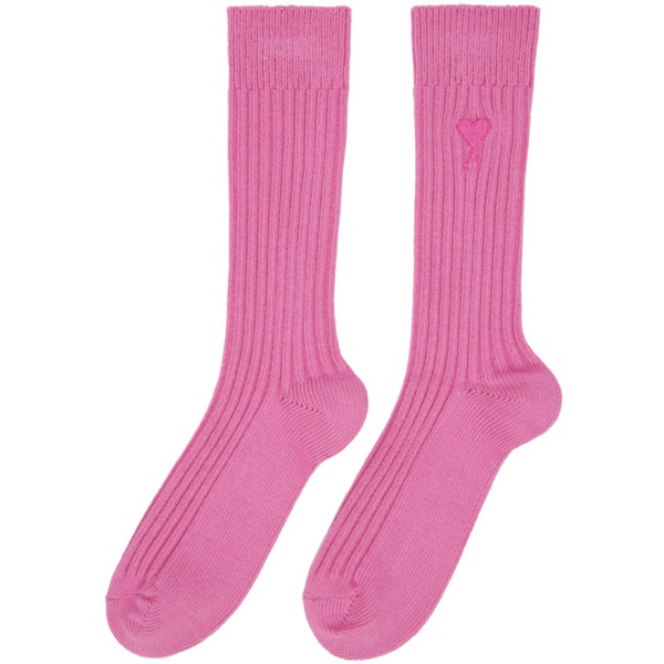 Ami Paris Pink Ami de Coeur Socks 231482F076008