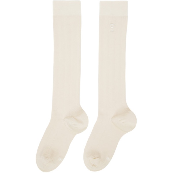  AMI Paris 오프화이트 Off-White Silk Socks 231482F076013
