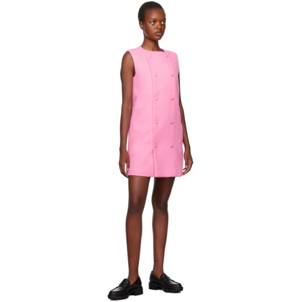  AMI Paris Pink Double-Breasted Minidress 231482F052000